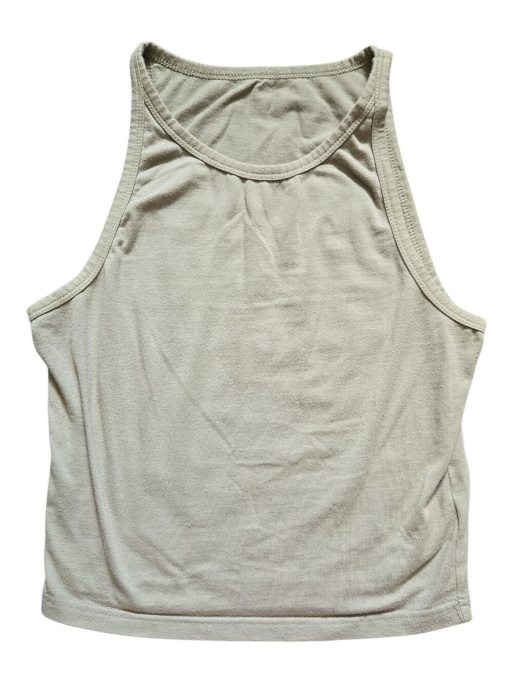 Sage Green High-Neck Tank Top - M